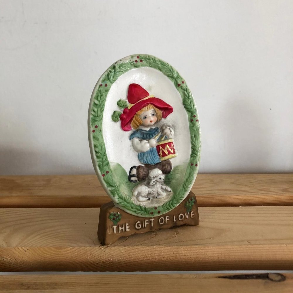 Vintage Precious Moments Drummer Plaque - The Gift of Love